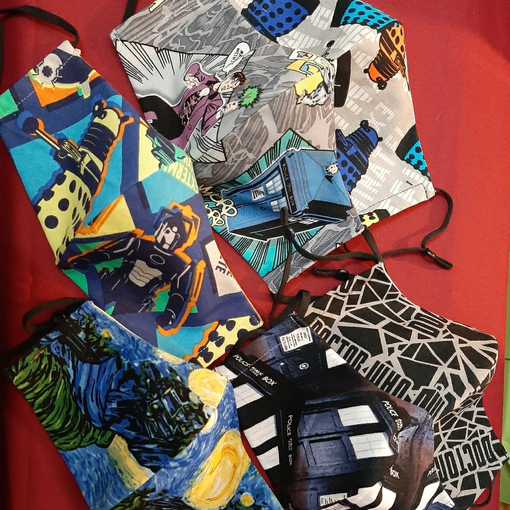 Lot of 6 Doctor Who face masks